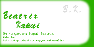 beatrix kapui business card